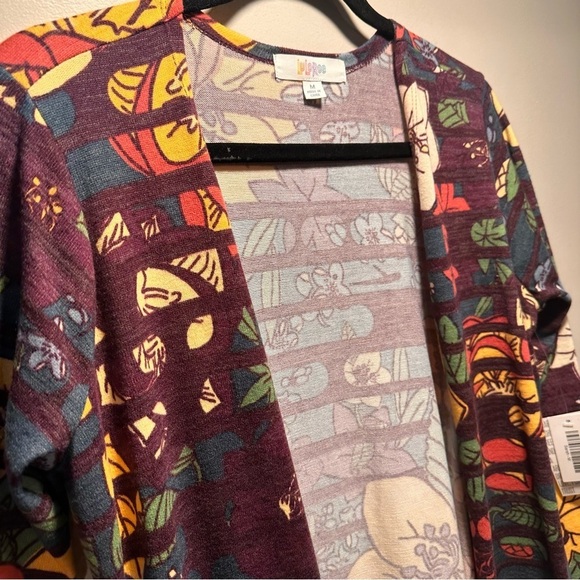 LulaRoe Sarah Long Sleeve Ankle Cardigan Cozy Slightly Thick Floral Boho M 10-12 - Picture 11 of 16